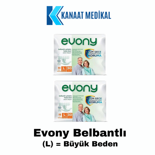 Evony Hasta Bezi Yetişkin Bel Bantlı Büyük Boy (L) 60’lı (2 Paket)