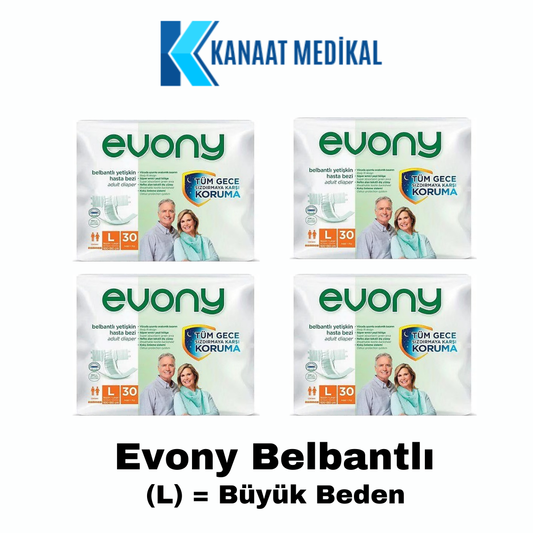 Evony Hasta Bezi Yetişkin Bel Bantlı Büyük Boy (L) 120’li (4 Paket)