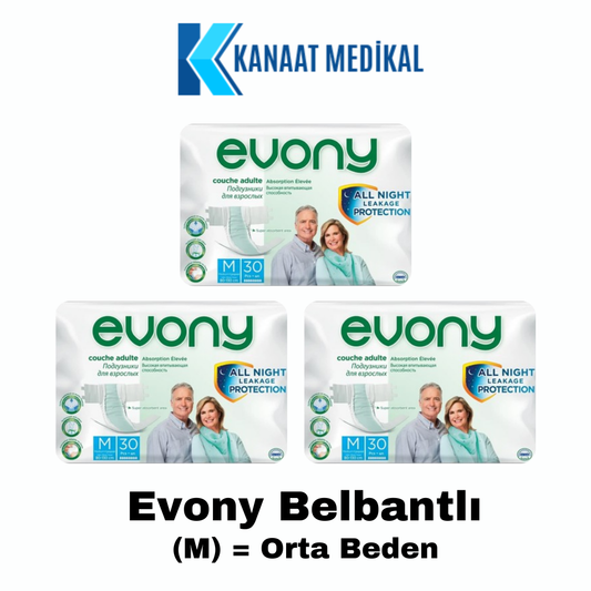 Evony Belbantlı Hasta Bezi Orta Boy (M) 90'Adet 3 Paket