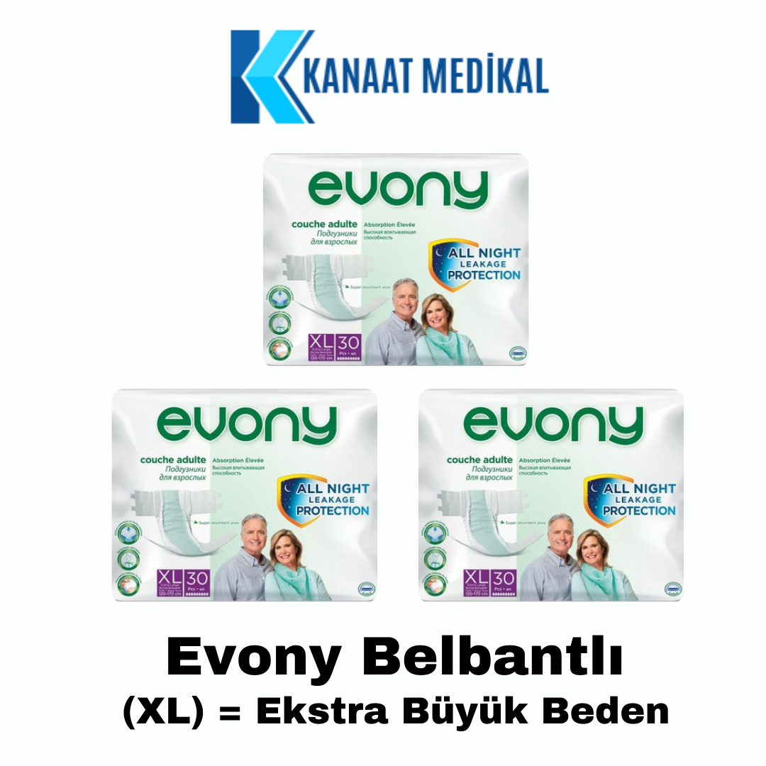 Evony Belbantlı Hasta Bezi Ekstra Büyük (XL) 90'Adet 3 Paket