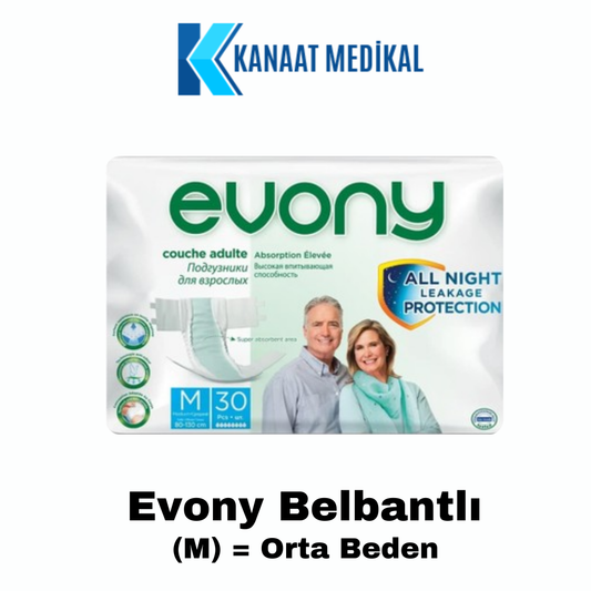 Evony Belbantlı Hasta Bezi Orta Boy (M) 30 Adet 1 Paket