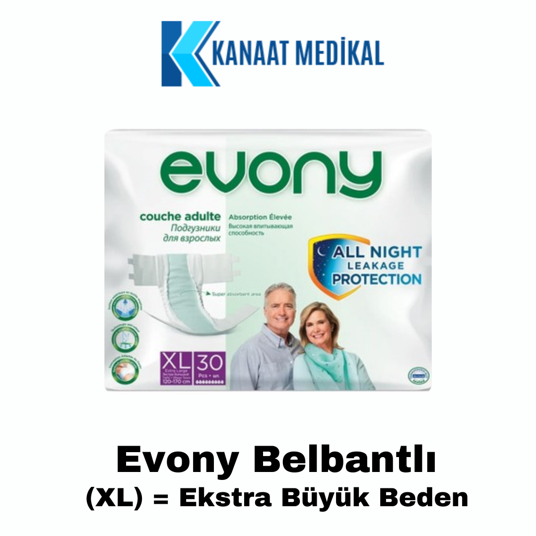 Evony Belbantlı Hasta Bezi Ekstra Büyük (XL) 30'Adet 1 Paket