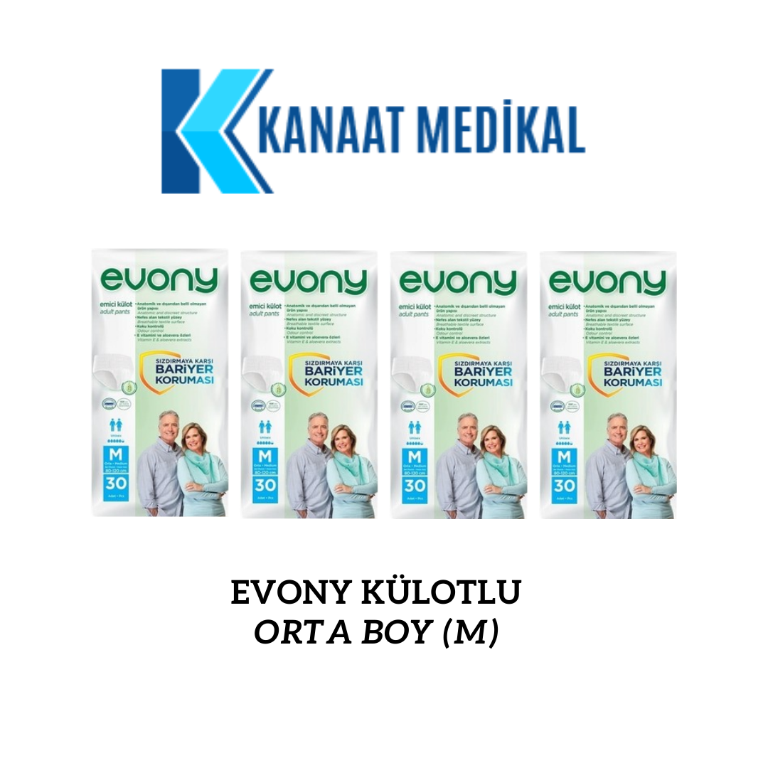 Evony Emici Külot Orta Boy (M) 120 Adet 4 Paket Hasta Bezi