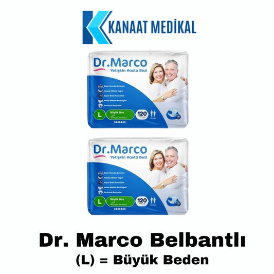 Dr. Marco Bel Bantlı Büyük Boy (L) Yetişkin Bezi 60 Adet (2 Paket)