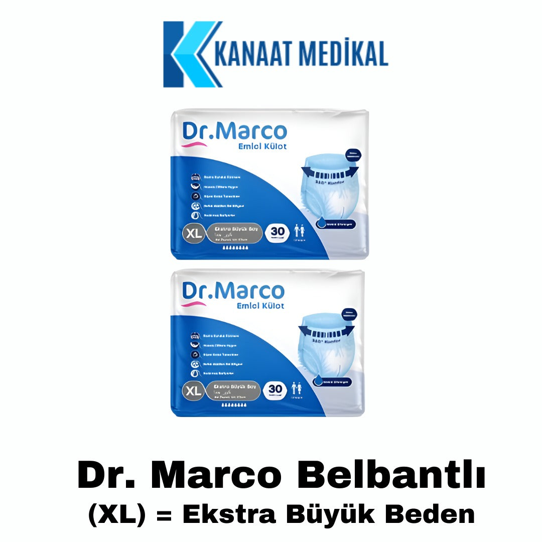 Dr. Marco Bel Bantlı Ekstra Büyük Boy (XL) Yetişkin Bezi 60 Adet (2 Paket)