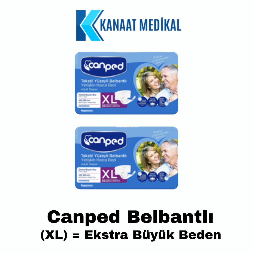 Canped Bel bantlı Büyük Boy Yetişkin Bezi (XL) 60 Adet 2 Paket