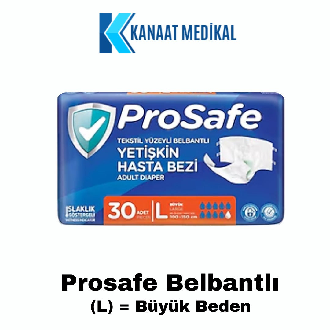 Prosafe Bel Bantlı Büyük Boy Yetişkin Bezi (L) 30 Adet 1 Paket