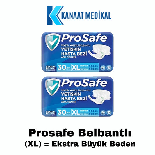 Prosafe Bel Bantlı Ekstra Büyük Boy Yetişkin Bezi (XL) 60 Adet 2 Paket