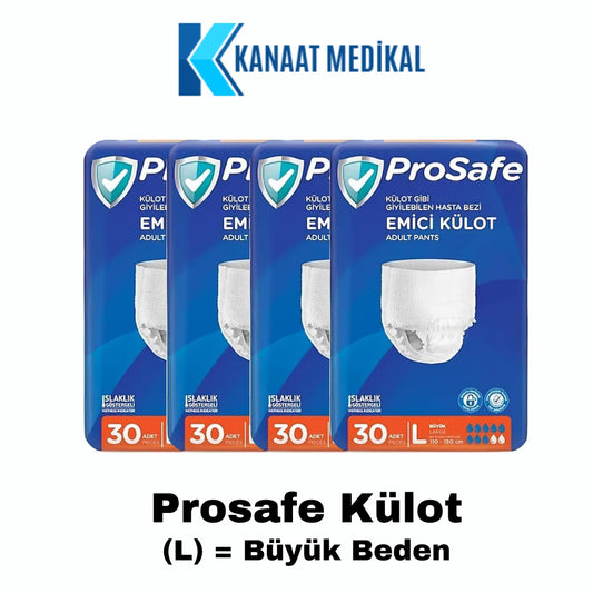 Prosafe Külotlu Büyük Boy Yetişkin Bezi (L) 120 Adet 4 Paket