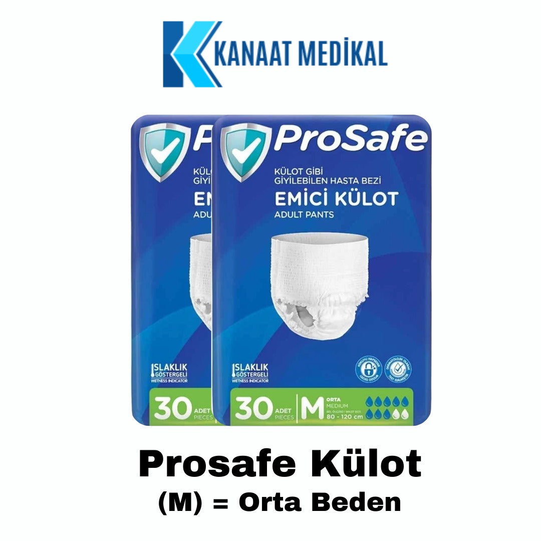 Prosafe Külotlu Orta Boy Yetişkin Bezi (M) 60 Adet 2 Paket