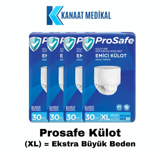 Prosafe Külotlu Ekstra Büyük Boy Yetişkin Bezi (XL) 120 Adet 4 Paket