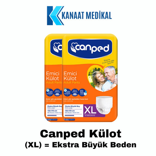 Canped Külotlu Ekstra Büyük Boy Yetişkin Bezi (XL) 60 Adet 2 Paket