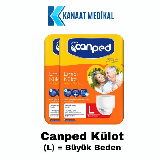 Canped Külotlu Büyük  Boy Yetişkin Bezi (L) 60 Adet 2 Paket