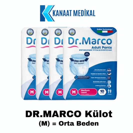 Dr. Marco Külotlu Orta Boy (M) Yetişkin Bezi 120 Adet (4 Paket)