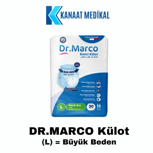 Dr. Marco Külotlu Büyük (L) Yetişkin Bezi 30 Adet (1 Paket)