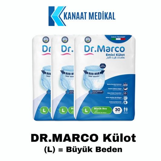 Dr. Marco Külotlu Büyük (L) Yetişkin Bezi 90 Adet (3 Paket)