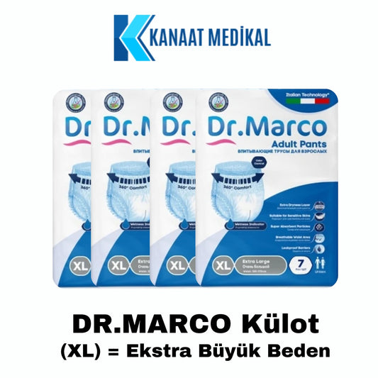 Dr. Marco Külotlu Ekstra Büyük (XL) Yetişkin Bezi 120 Adet (4 Paket)