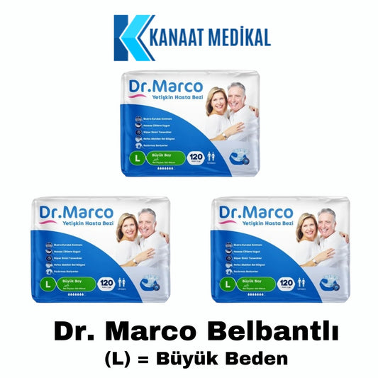 Dr. Marco Bel Bantlı Büyük Boy (L) Yetişkin Bezi 90 Adet (3 Paket)