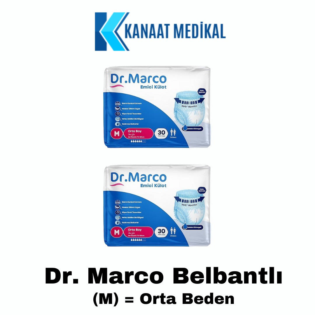 Dr. Marco Bel Bantlı Orta Boy (M) Yetişkin Bezi 60 Adet (2 Paket)