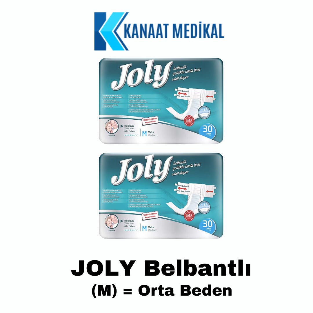 Joly Bel Bantlı Yetişkin Bezi Orta Boy (M) 60 Adet 2 Paket