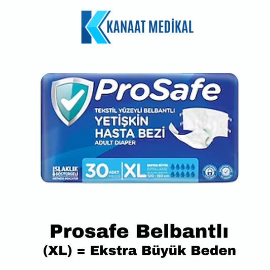 Prosafe Bel Bantlı Ekstra Büyük Boy Yetişkin Bezi (XL) 30 Adet 1 Paket